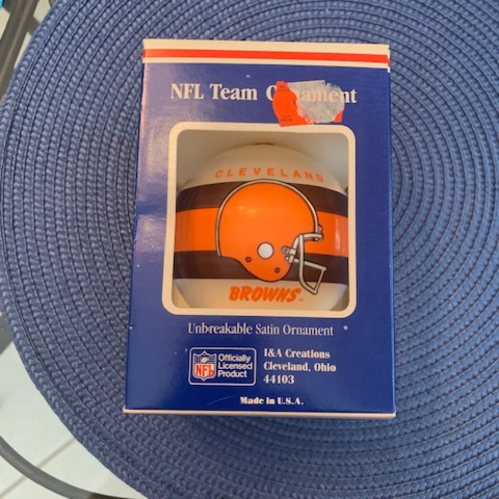Vintage Cleveland Browns NFL Satin Christmas Ornament